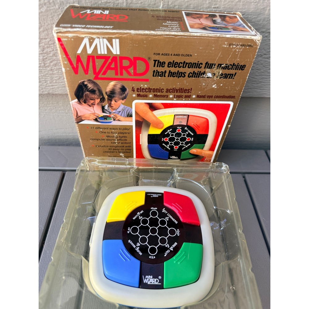 Vintage 1987 VTech Mini Wizard Electronic Handheld Game Memory Logic 80-0952 Box